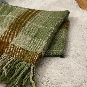 Green and Brown Plaid Throw Blanket